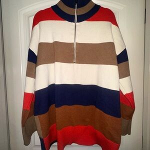 Striped Half-Zip Sweater